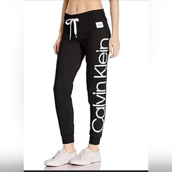 CALVIN KLEIN Performance NWOT Fleece Lined Jogger - Gray/White XS - Picture 1 of 12